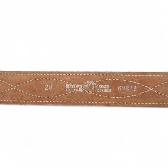 Unbranded Vintage Steel Belt Buckle with Hereford Leather Turquoise Belt 28 - Picture 6 of 7